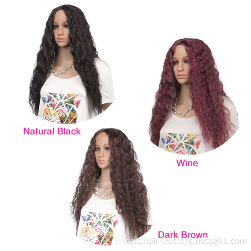 Onst water wave wig short curly High Temperature Heat Resistant Fiber hair wigs for black women bob Long deep wig wet and wavy